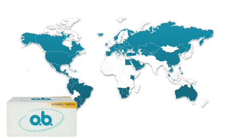 Carte du monde avec un paquet o.b.®